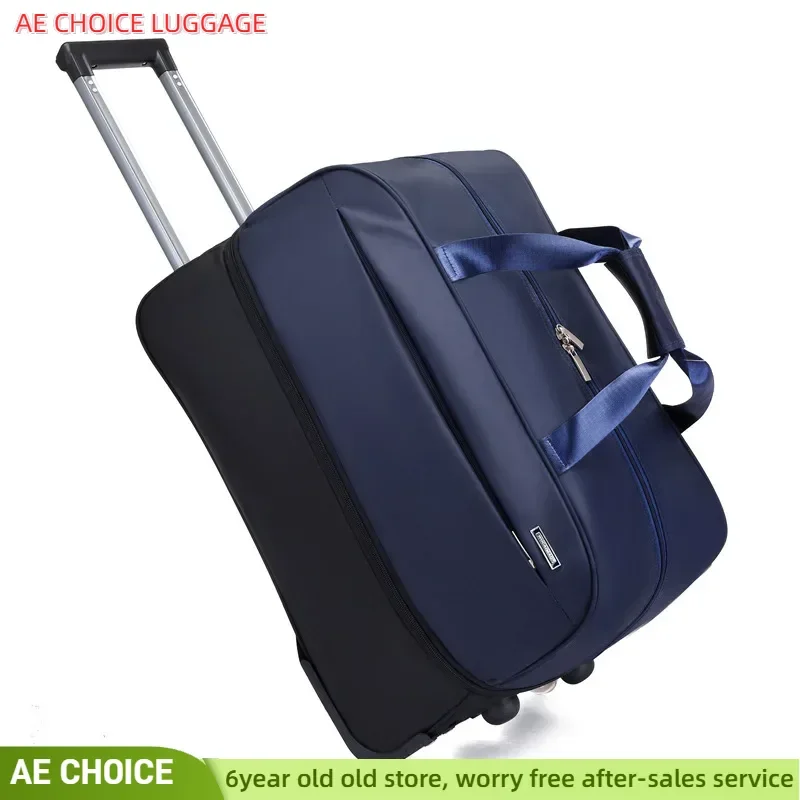 Reise-Trolley mit großer Kapazität, Rollgepäck, wasserdichter Koffer aus Oxford-Stoff, Reisetasche mit Doppelrädern, Koffer