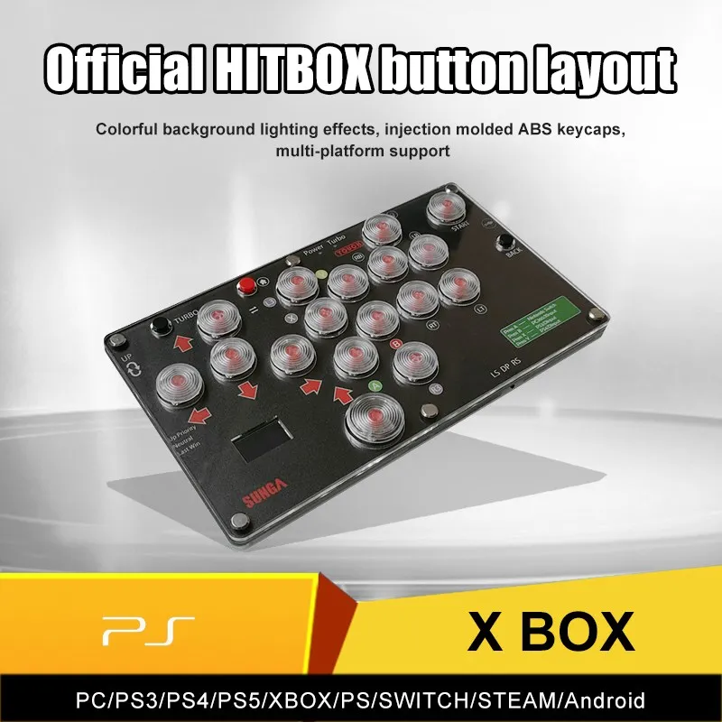 Hitbox arcade MAG-F1 fight stick mini hitbox magnetischer videospiel controller sanwa tasten xinput/dinput für pc/ns/ps4