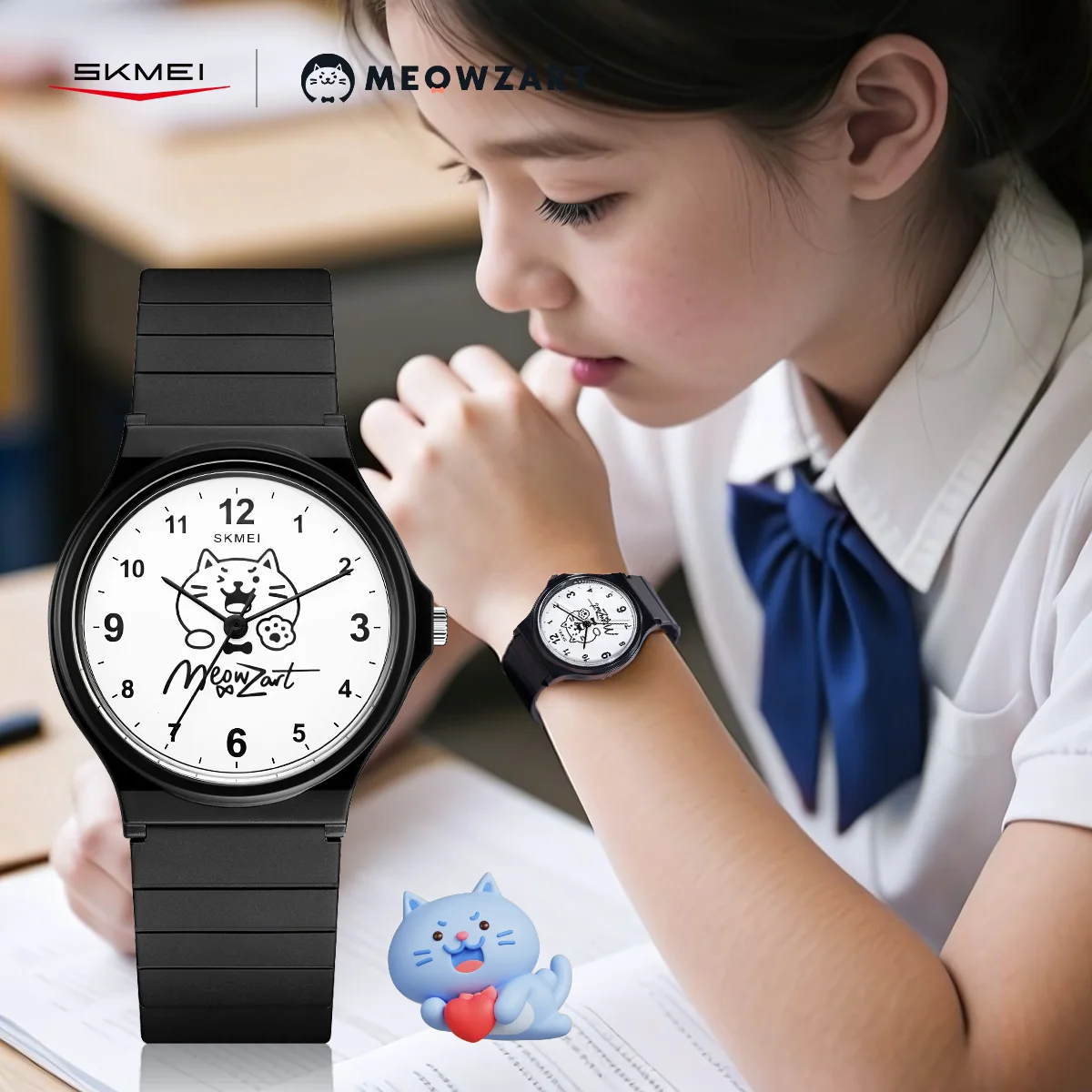 SKMEI MEOWZART Echte Co-Branded Wtatch Kinder Wtatch Wasserdichte Kinder Quarz Armbanduhr Für Studenten Teen Relogio Infantil Image
