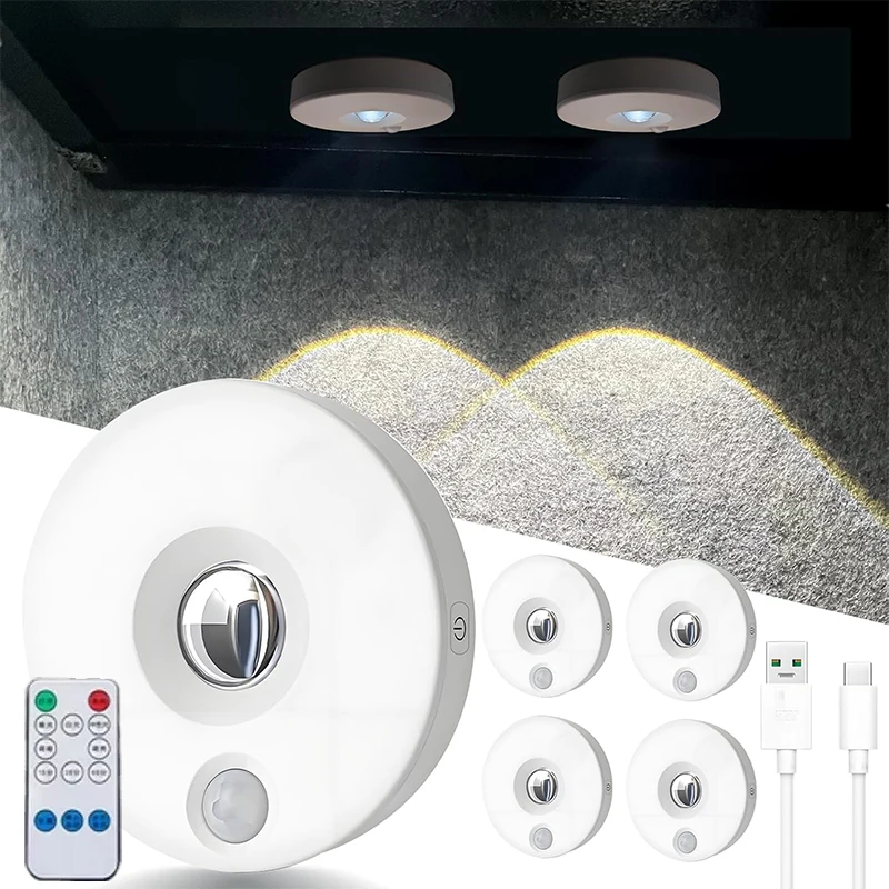 LED-Unterschrankleuchten, Bewegungsmelder, Nachtlicht, dimmbar, über USB wiederaufladbar, kabellos, Küchenlampen, Schrank, Zimmer, Gang, Dekoration