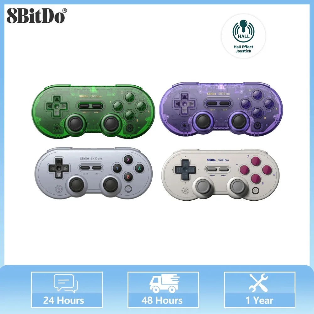 8Bitdo SN30 Pro Bluetooth Gamepad mit Hall-Joystick für Nintendo Switch/Windows 10/11/ios/Android/Raspberry Pi Controller Image