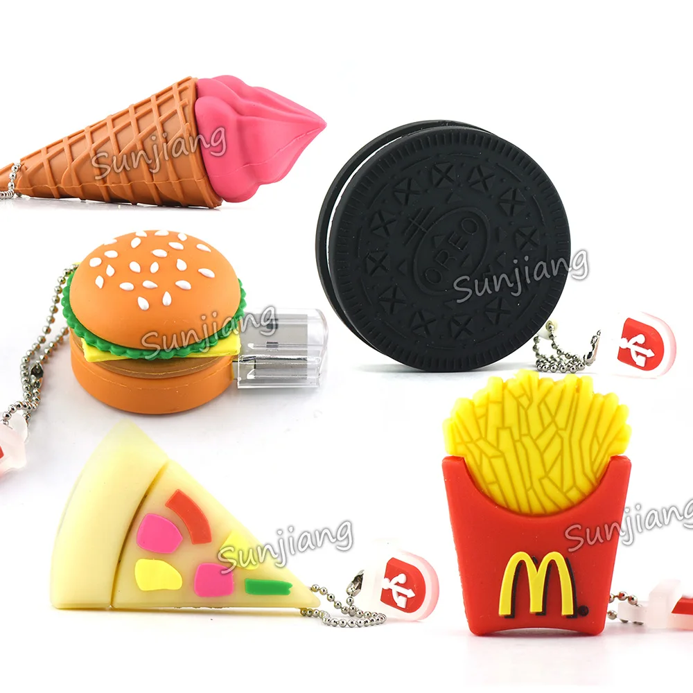 USB-Flash-Laufwerk 128 GB 256 GB Pendrive 512 GB Hamburger Pisa Keks Pommes Frites U Disk Pen Drive 4 GB 8 GB 16 GB 32 GB 64 GB Image