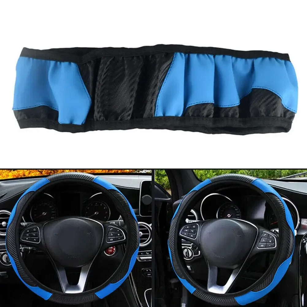 Housse de volant de voiture en cuir microfibre, protection antidérapante pour volant de voiture SUV, adaptée au volant de voiture de 15 pouces/38cm
