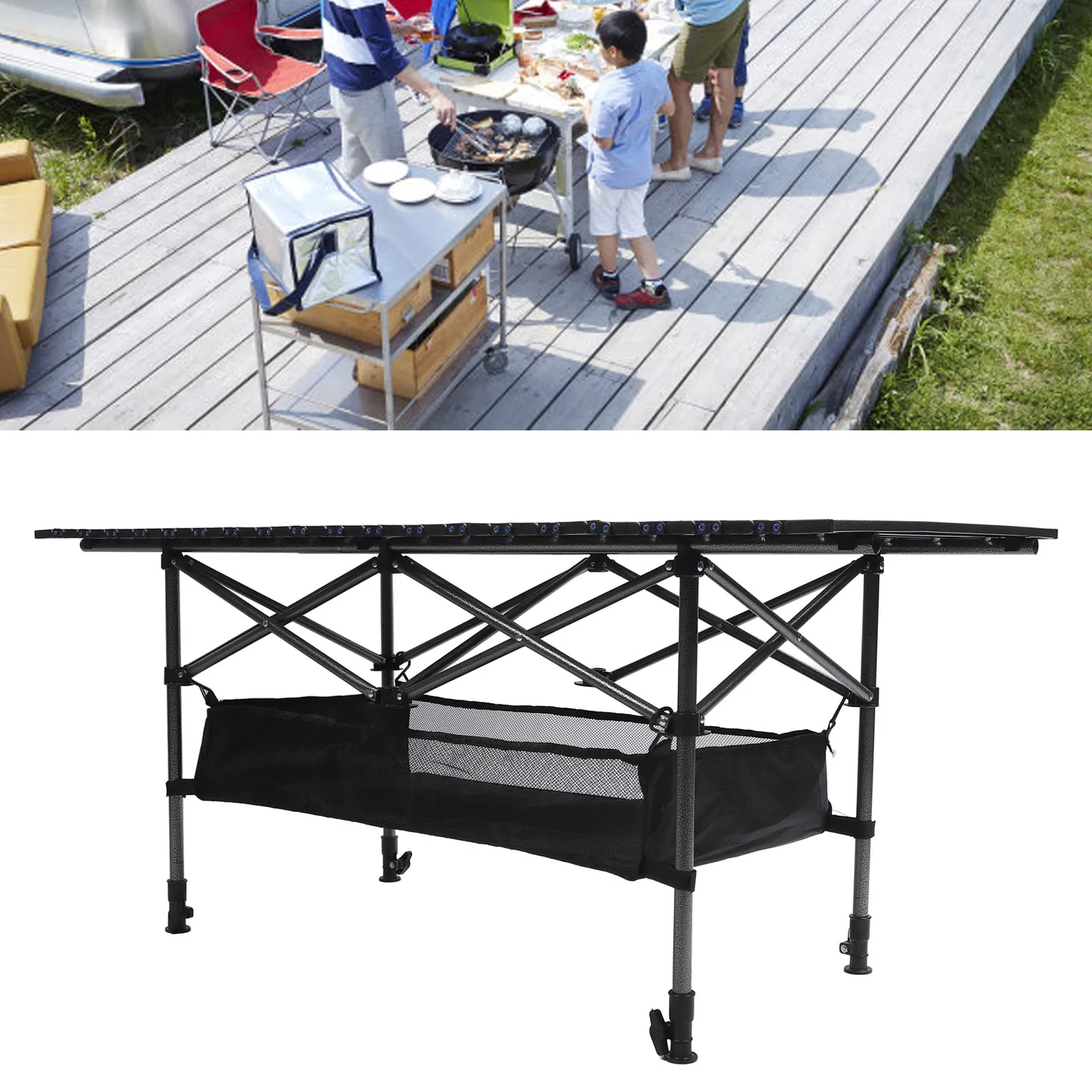 Outdoor-Klapptisch, kompakter Klapptisch, tragbarer Campingtisch aus Karbonstahl, multifunktionaler Tisch, Picknick-Campingtisch