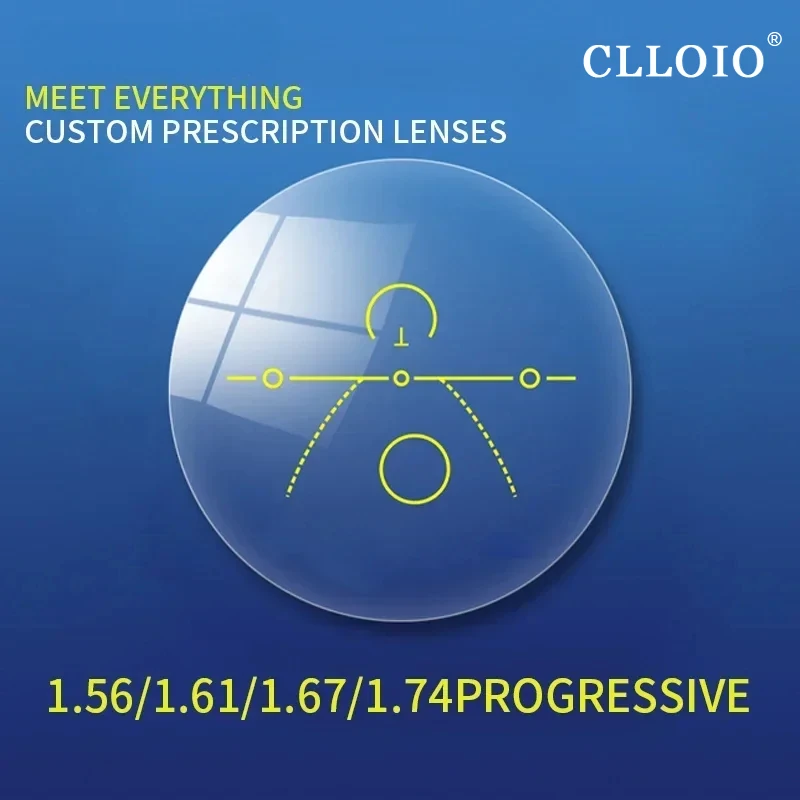CLLOIO Progressive Multifokallinsen 1,56 1,61 1,67 1,74 Anti-Blaulicht HD Bifokale optische verschreibungspflichtige Myopie-Hyperopie-Linse Image