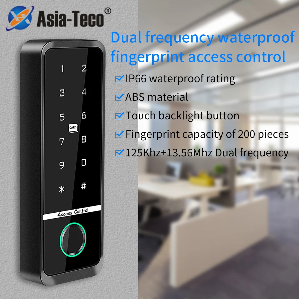 Fingerabdruck-Zugangskontrollsystem, IP66, wasserdicht, Biometrie, für den Außenbereich, RFID-Tastaturleser, Touchpanel, Wiegand 26 34, für die Haustür
