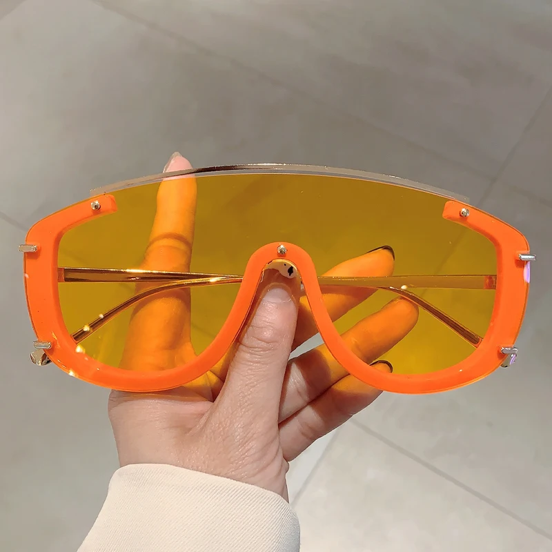 KAMMPT Y2k Stilvolle Damen-Sonnenbrille, modischer Farbverlauf, Outdoor-Sport-Sonnenbrille, trendiges Luxus-Markendesign, futuristische Herren-Sonnenbrille Image