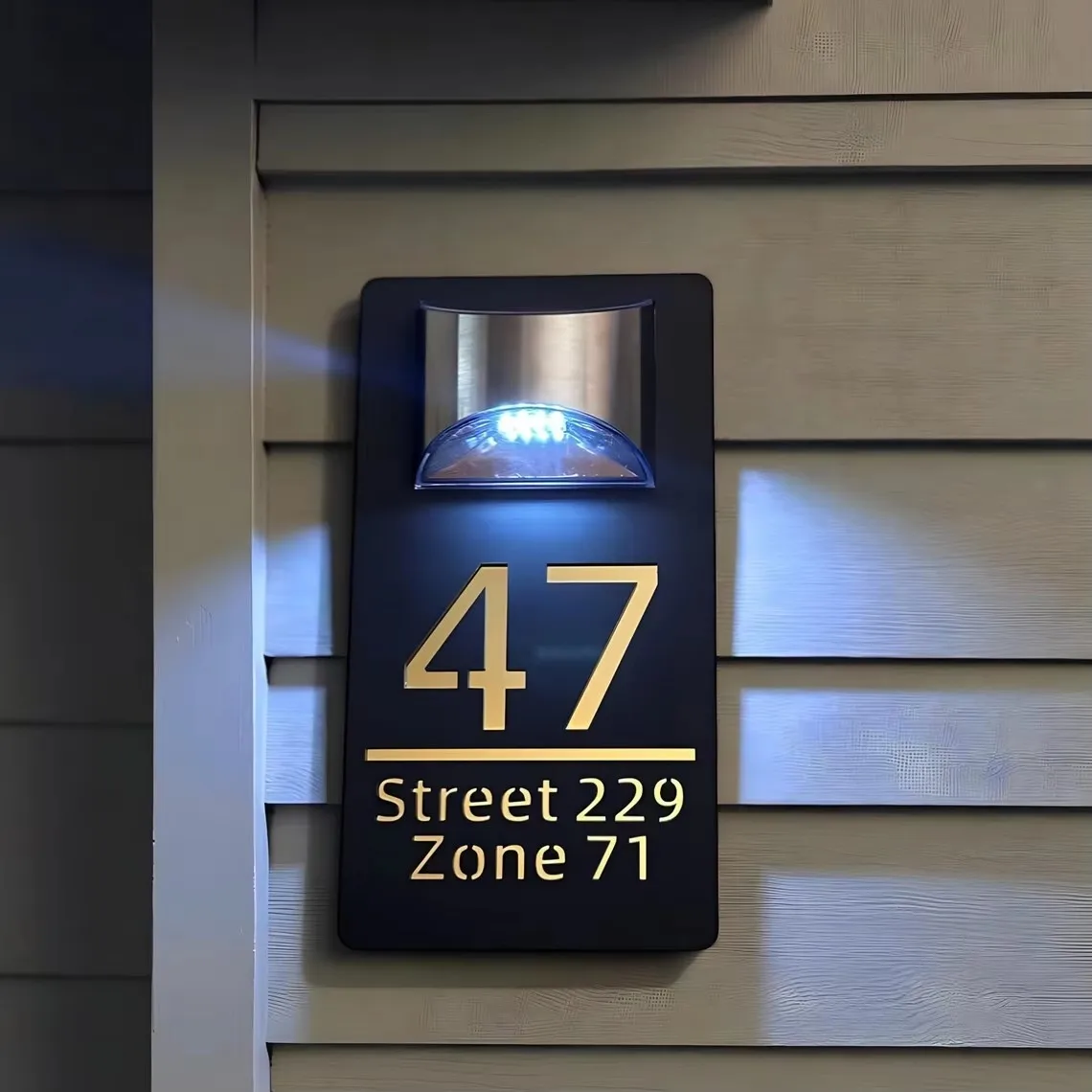 LED Solar Hausnummer beleuchtet solar led hausnummer outdoor hausnummer led solar türschild 3D Laser Schneiden Acryl Platte Beleuchtete Straße Familie Name Tür Zeichen hausnummer led beleuchtung logo schild