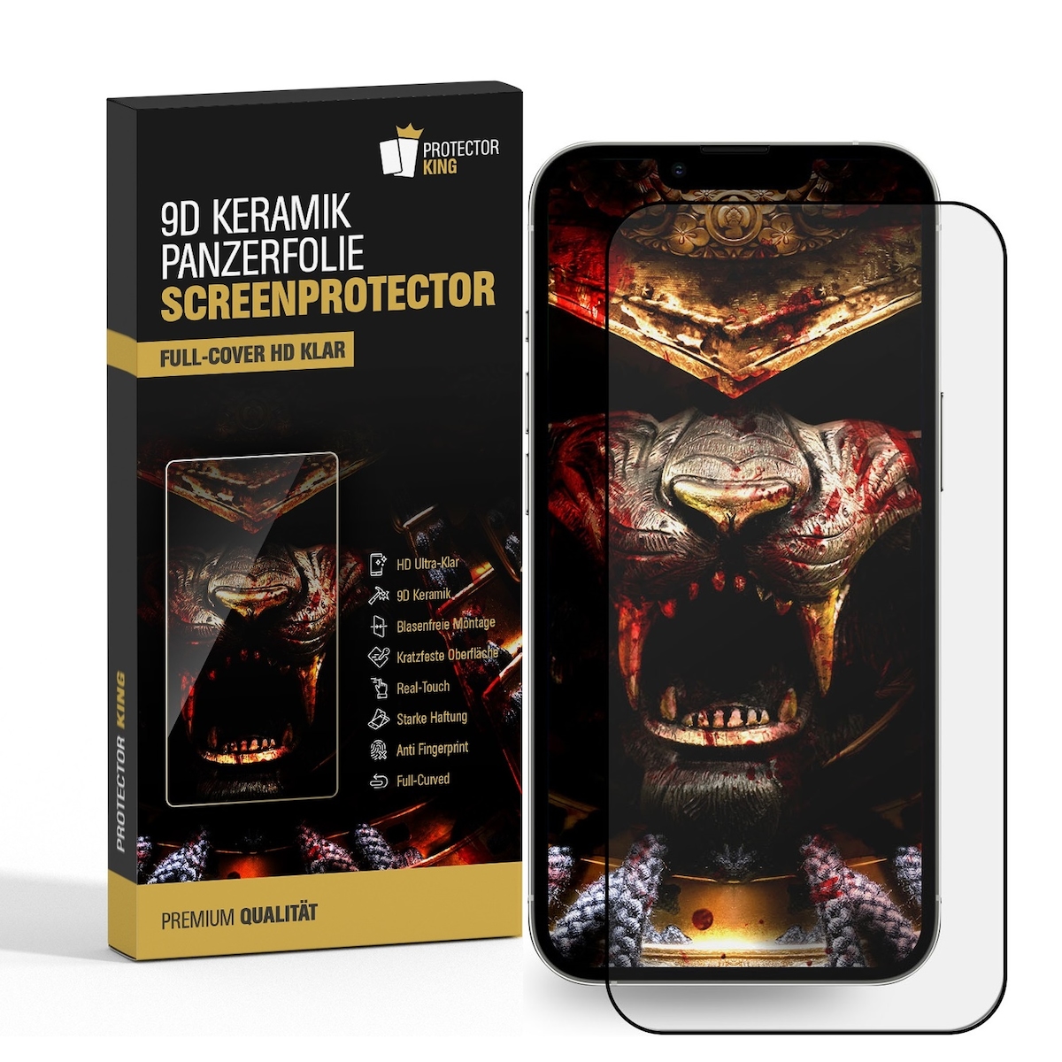 6x Keramik-Glass für iPhone 16e FULL COVER HD KLAR Panzerfolie Displayschutz Schutzfolie Screen-Protector