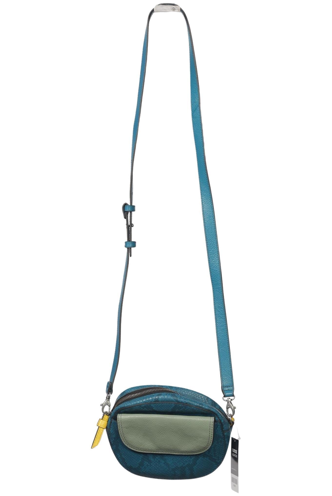 Fossil Damen Handtasche klein Leder, Gr. , Türkis, Leder