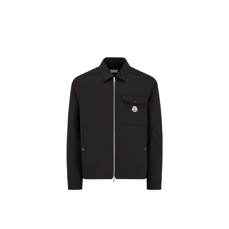 Gabardine Zip-Up Shirt Jacket - Black - Moncler Jackets