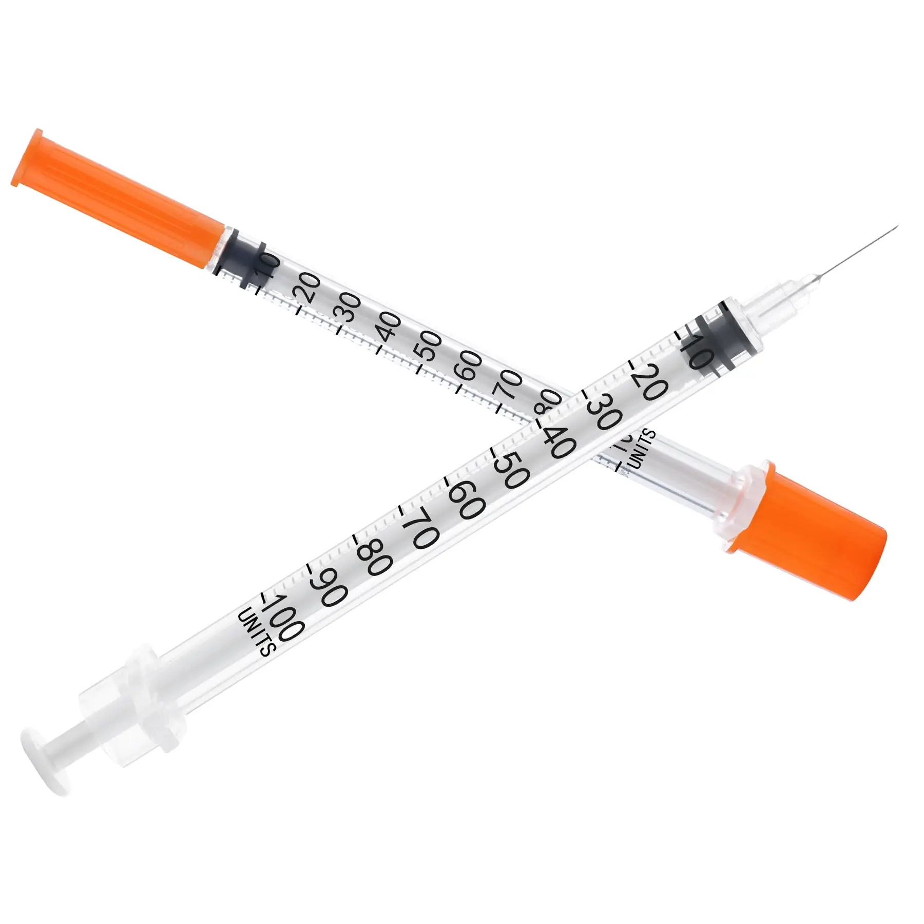 1ml Sterile Einzelverpackung Laborbedarf Insulin-Spritze mit 31Ga 1/4, 31Ga 5/16 Zoll Nadeln, 100er Pack Image