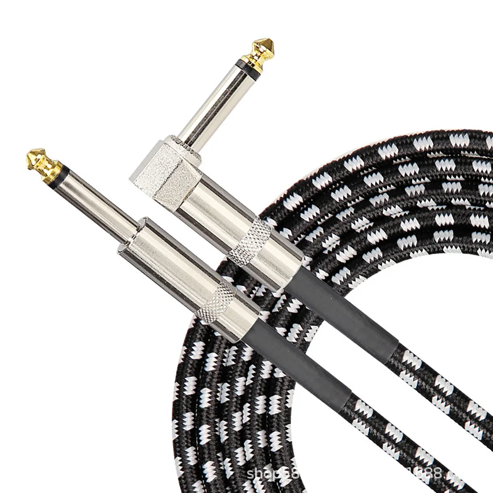 6,35 mm Audiokabel TRS 1/4 Zoll 6,5 mm Audiokabel für E-Gitarre Bass 1,5 m 3 m vergoldetes, abgeschirmtes, geräuscharmes Klinkenkabel Image