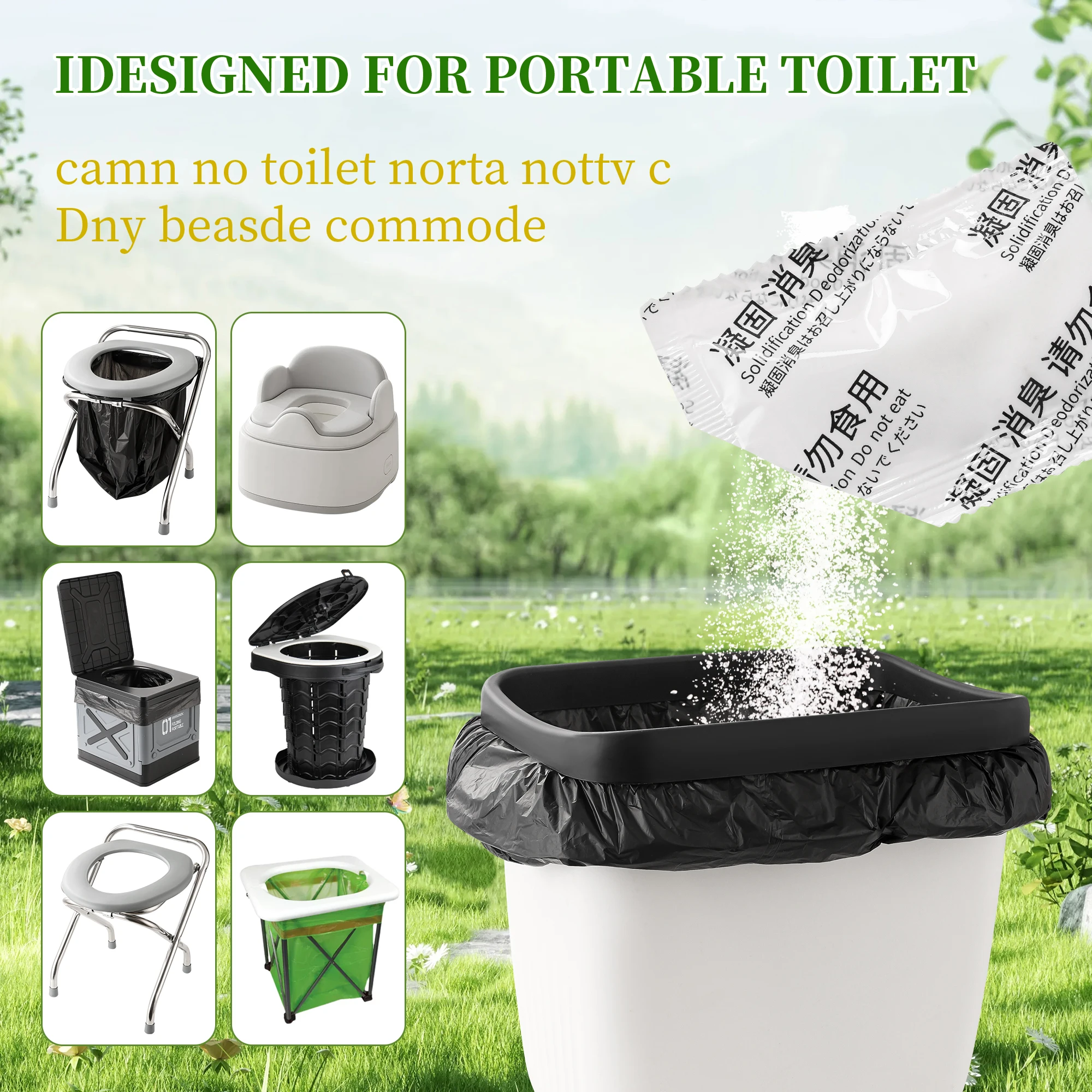 80 Packungen Tragbarer Toiletten-Geruchsneutralisierer, Camping-Toiletten-Geruchsentferner für Reisen & Outdoor-Nutzung
