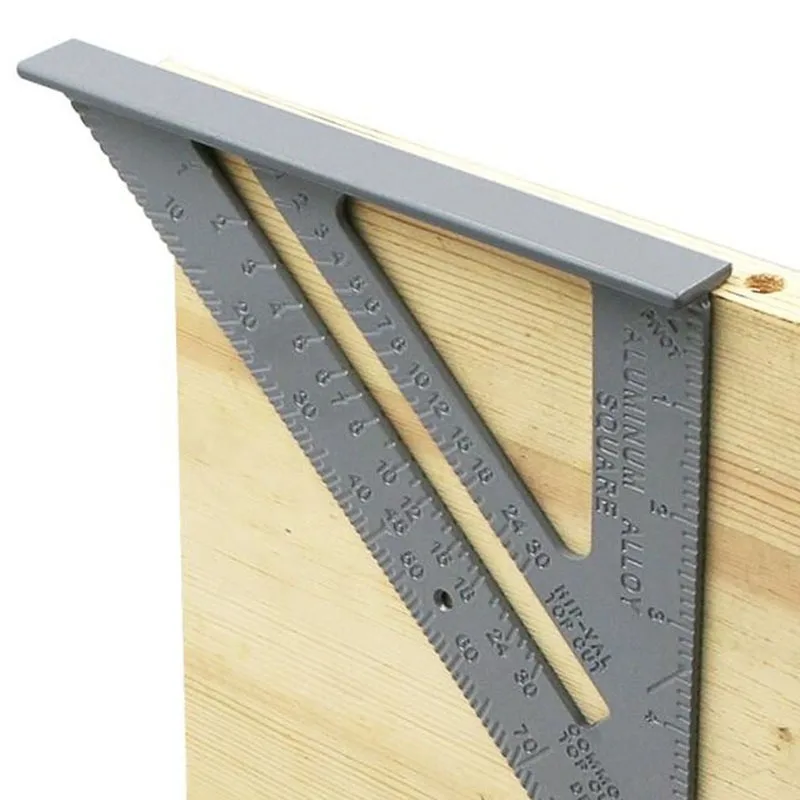 90-Grad-Dreieckslineal aus Aluminiumlegierung, verdicktes Winkellineal, Holzbearbeitungs-Messwerkzeug für Schreiner, zum Markieren von Liniern. Image