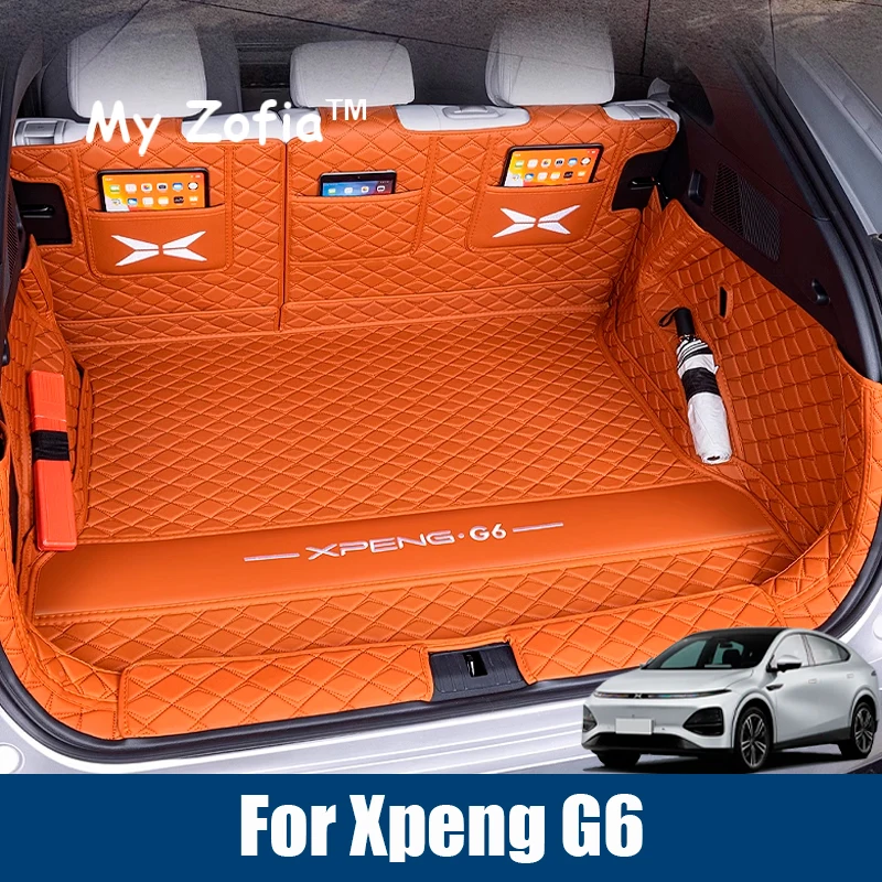 Für Xpeng G6 2024 2025 2026 Auto Boot Matte Hinten Stamm Liner Fracht Schutz Leder Matte Innen Modifikation Zubehör Image