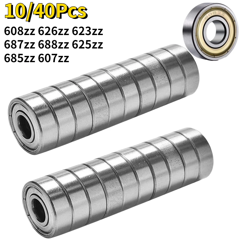 10–40 Stück Kugellager 608ZZ 623ZZ 626ZZ 687ZZ 607ZZ Rillenkugellager für Skateboard, Roller, 3D-Drucker Image