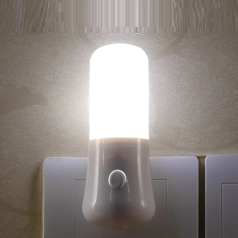 EU/Us-stecker Nacht Lichter LED Nachtlicht Push Button Schalter Schlafzimmer Nacht Lampe Baby Zimmer Korridor Wohnkultur steckdose Lampe