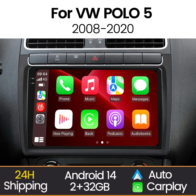 Android Auto Carplay Für Volkswagen VW POLO 5 Limousine 2008-2020 Auto Radio Multimedia Player Intelligente Auto System GPS navigation Image