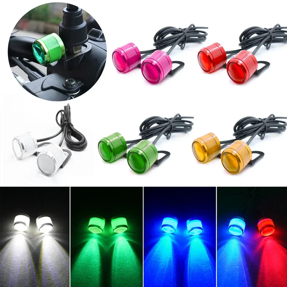 2PCS Motorrad Strobe Led 5w led eagle eye blinklicht 7 Farben Mit Klammern Tagfahrlicht Für scheinwerfer DC12V Image