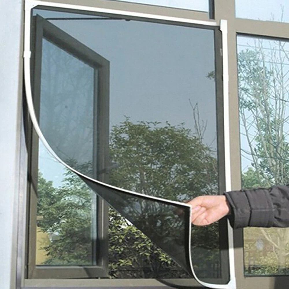 Fenster-Mückenschutz, Fenstergitter, Unsichtbares Sandschutzgitter, Selbstklebender Haushalts-Türvorhang für Fenster