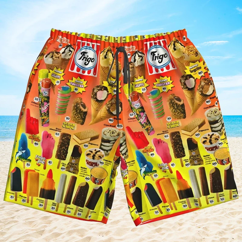Süße Eis 3D Druck Strand Shorts Männer Frauen Mode Übergroßen Surfen Board Sport Hosen Badeanzüge Badehose Kind Kleidung Image