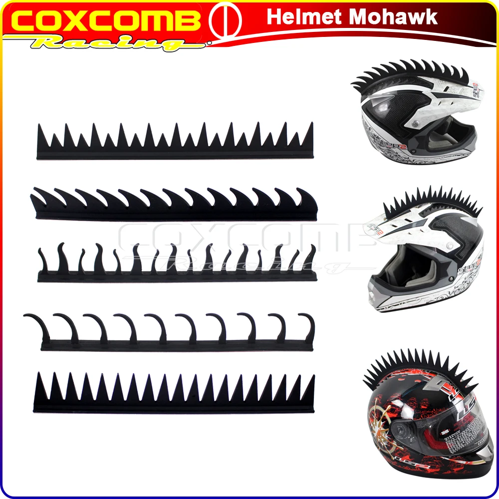 Schwarzer Gummihelm Mohawk Warhawk Sägeblatt Helm Dekoration Aufkleber Hawk Talon / Even / Unebene / Fire Hawk Custom Punk Spike