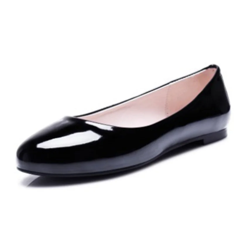 Dame einfache bequeme runde Zehen rot weiß Flattie rutschfeste Slip-on große Größe 46 52, Einzelschuhe im europäischen und amerikanischen Stil