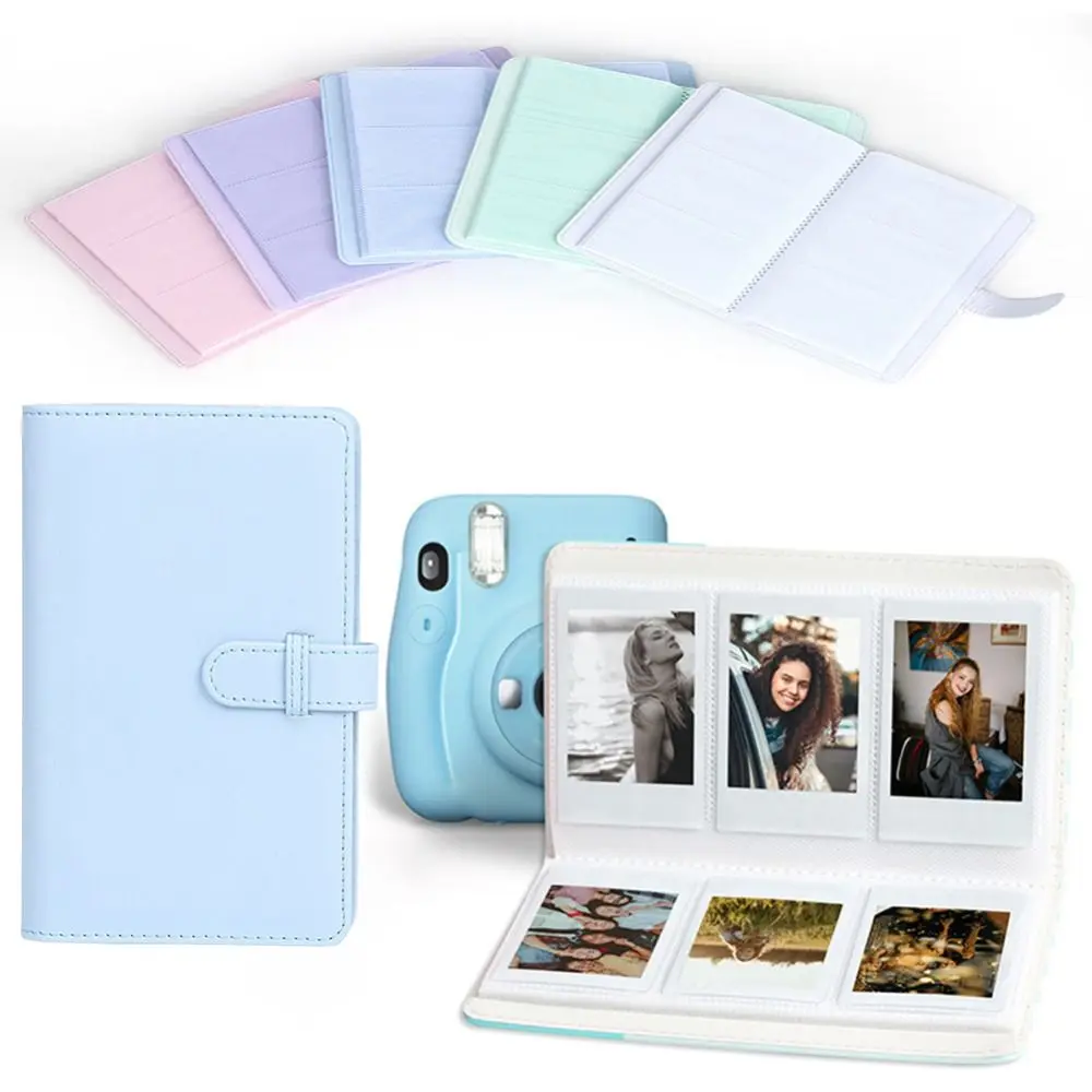 108 Taschen Fotoalbum Filmkamera 3-Zoll-Fotopapier PU-Leder Aufbewahrungshülle Stempelsammelbuch für Fujifilm Instax Mini 12 Image