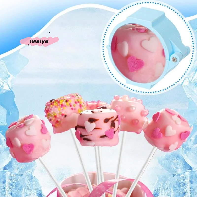 Blaue runde 3D-gedruckte Kunststoff-Kuchenform zum Formen und Pressen von Schokoladengebäck-Desserts – ideal für Partys und Hochzeiten Image