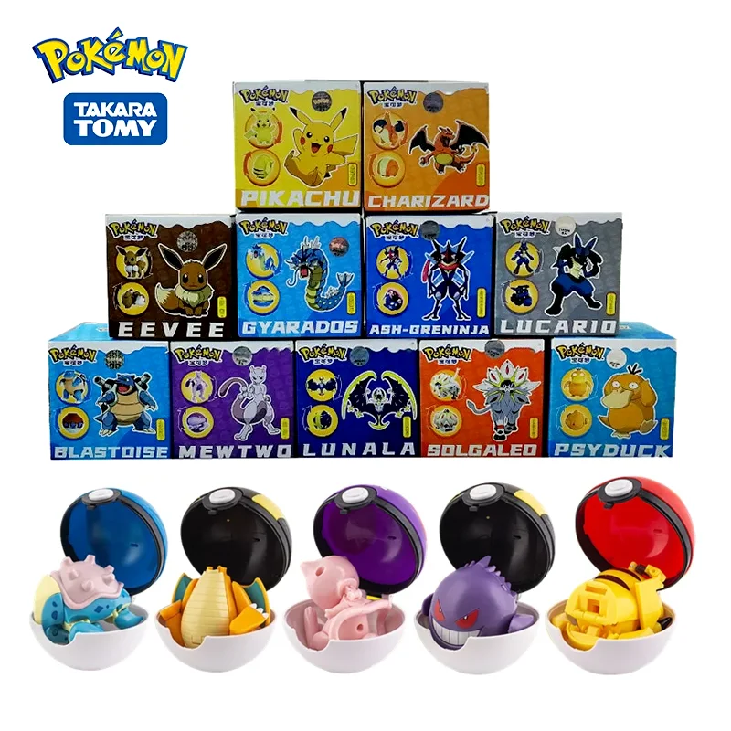 Original Pokemon Elf Ball Spielzeug Taschenmonster Figuren Modell Pikachu Gengar Elf Ball Dragonite Snorlax Lapras Kinder Spielzeug Image