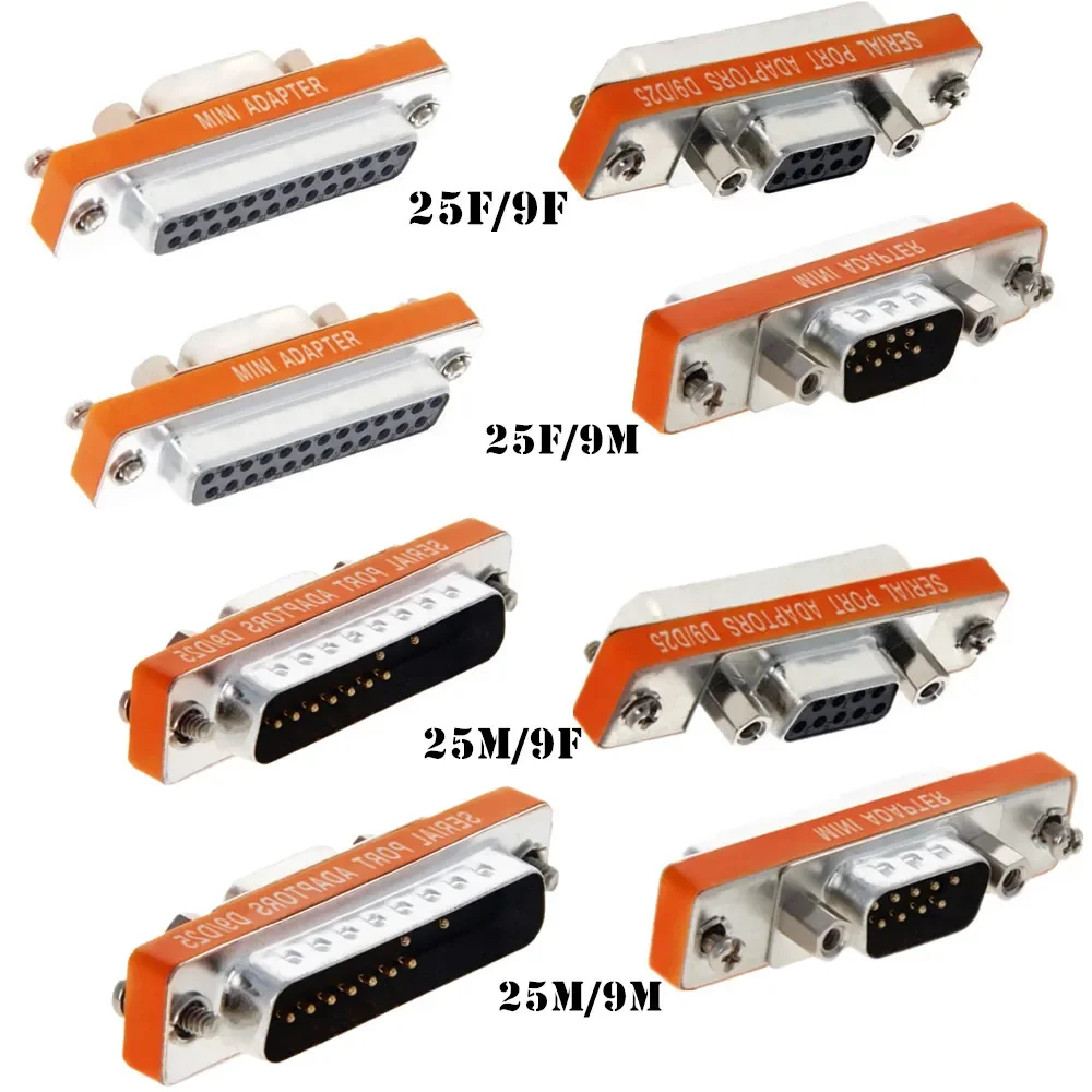 Mini DB25 auf DB9-Adapter, männlich auf weiblich M/F seriell am Modem, Mini-Adapter, Geschlechtwechsler-Koppler RS-232 Image