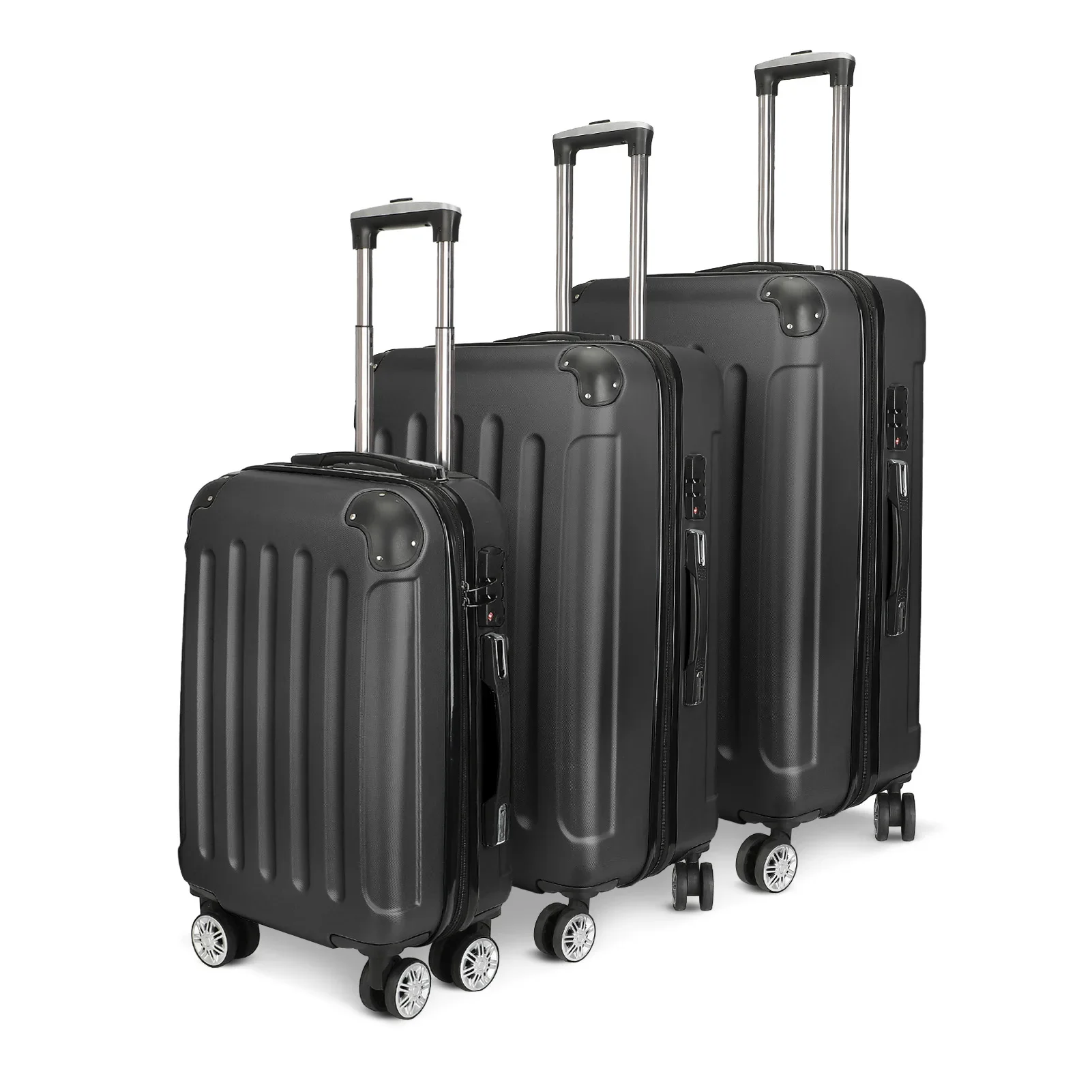 Rosahqnda 3-teiliges Gepäckset, 20/24/28-Zoll-Reisekoffer, universell, leise Spinner-Wheels, mit hochwertiger Zahlenschloss Image