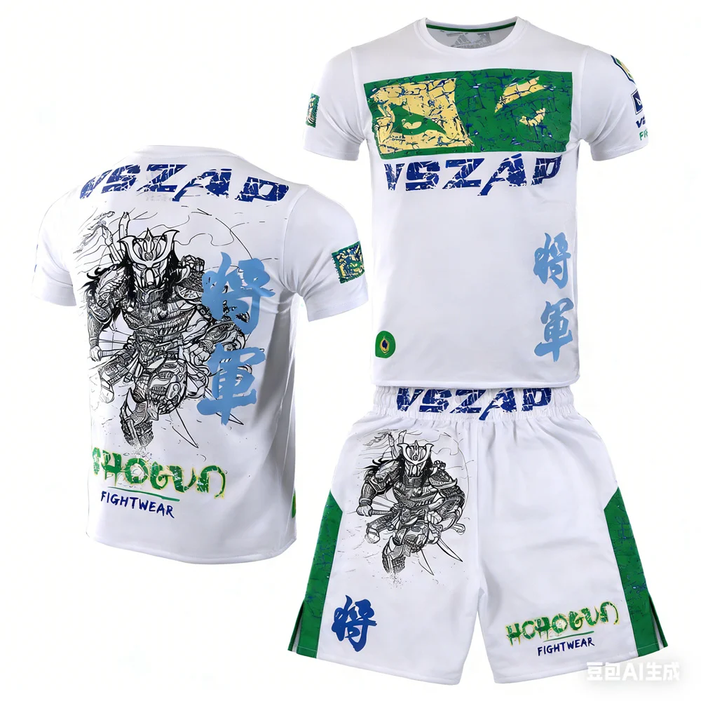 Sommer Boxen T-Shirt und Hose zweiteiliges Set Muay Thai T-Shirt Set Training Muay Thai T-Shirt y2k Sportanzug Neues Muay Thai Set Image