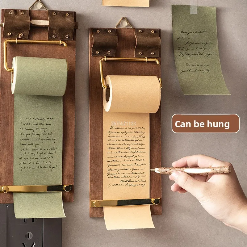 Vintage Haftnotiz-Clip zum Aufhängen, Rollenpapier, Haftnotiz, kein klebrig, Ins Windbrett, Notiz, leerer Notizblock, Nachrichtenblock Image
