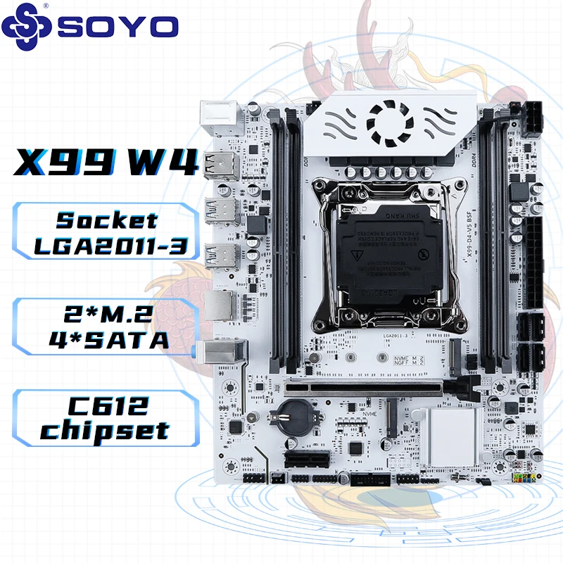 QIYIDA X99 Motherboard Set Kit LGA2011-3 Xeon E5 2680 V4 DDR4 16 GB (2 x 8 GB) PC4 SATA PCI16x3.0 NVME M.2 Gaming-Computer Image