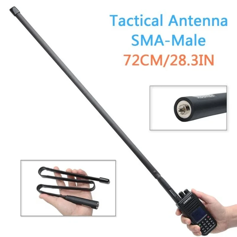 ABBREE 33/72/108 cm Länge SMA-Stecker Dualband 144/430 MHz faltbare taktische Antenne für Yaesu TYT Wouxun Walkie Talkie Image
