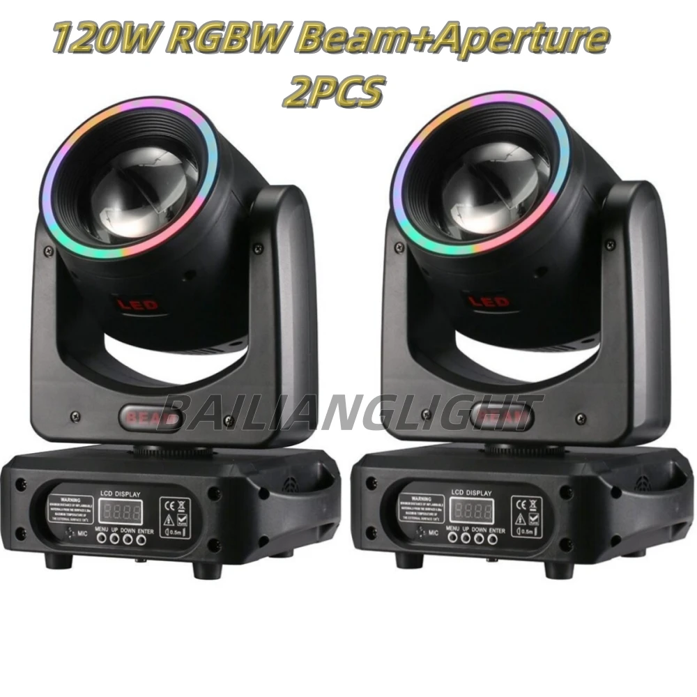 2 Stück 120 W Mini-Mobilscheinwerfer mit 5 W flexiblen Scheinwerfern mit RGBW vier in einem Blende, superhelles DJ-DMX-Licht Image