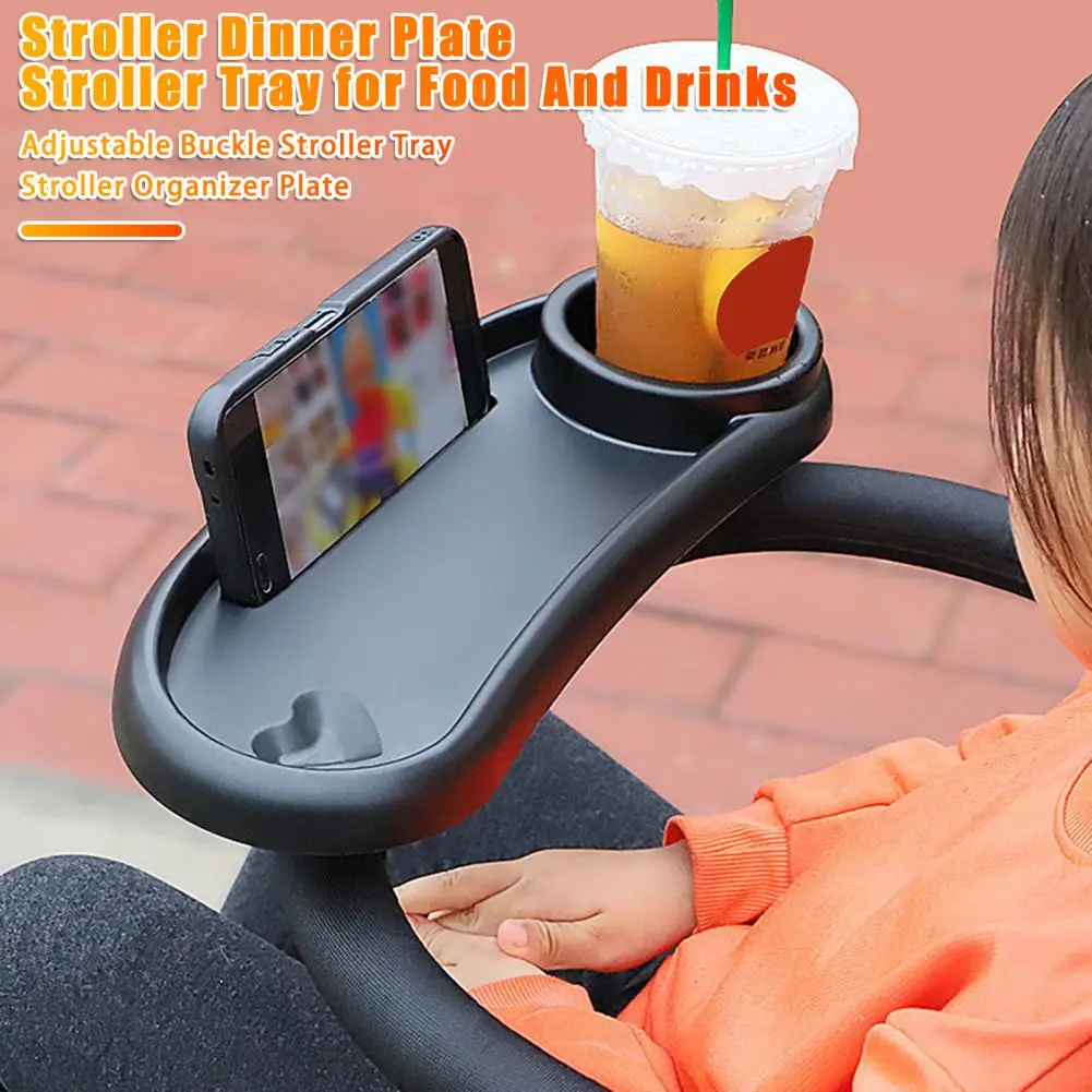 Kinderwagen Essteller Kinderwagen Snack Tablett mit Getränke halter abnehmbare Universal Food Tray Kinderwagen Snack halter Image