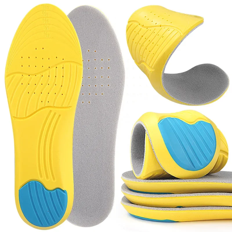 1 Paar/2 Paar neue elastische, stoßdämpfende Sport-Einlegesohlen, weiche, atmungsaktive, bequeme Laufschuheinlagen für Männer und Frauen Image