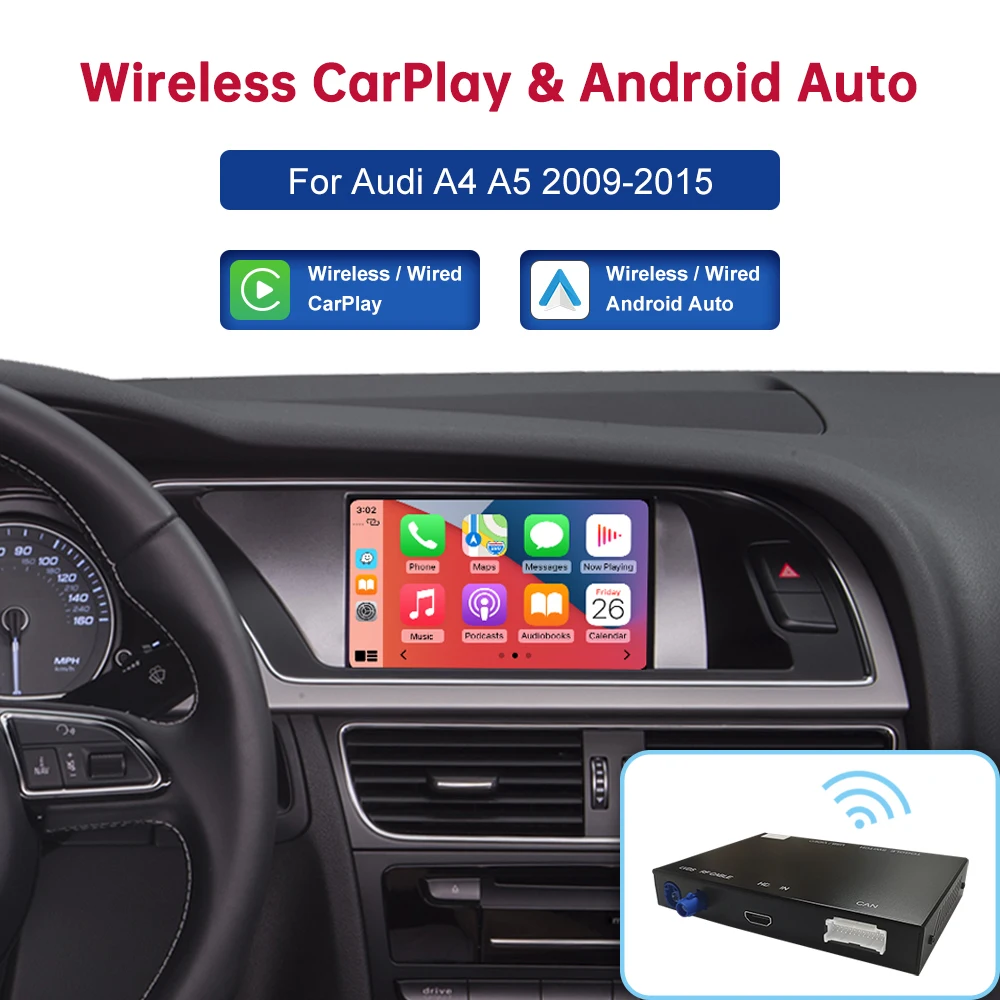Carplay Interface Mirror Link Air Play Road Top Wireless Android Auto Für Audi Auto A4 A5 Q5 B8 2009-2015 Schnittstelle Image
