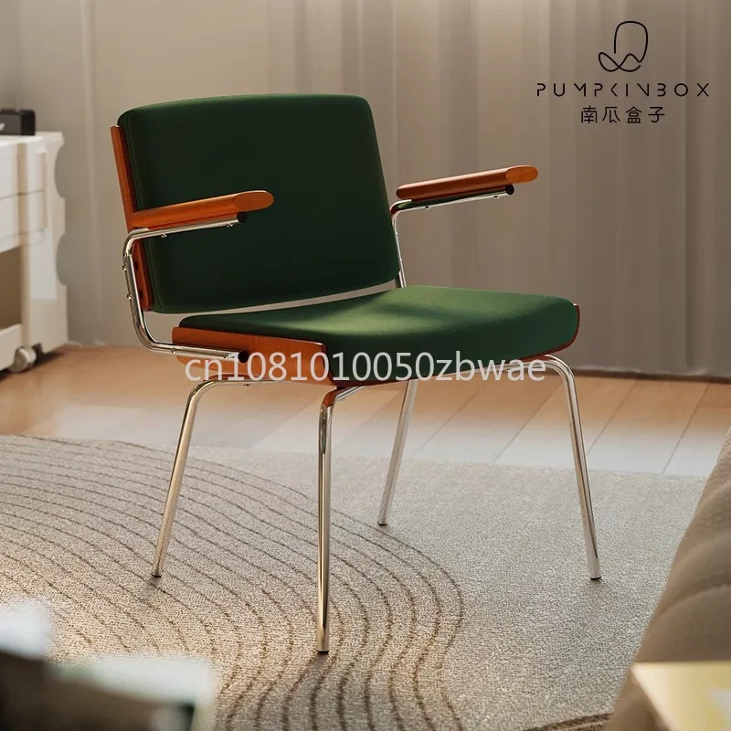 Vintage-Stil Massivholz Polsterstuhl Berlin Freizeitstuhl Schreibtisch Schlafzimmer Schminkstuhl Computerstuhl mit Armlehnen