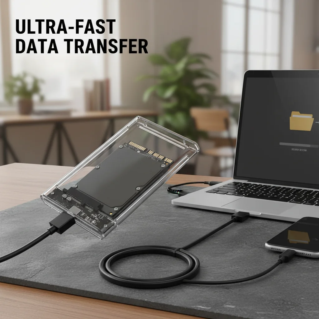 2,5-Zoll Externe SSD Micro USB 3.0 Hochgeschwindigkeits-Mobile Festplattenbox Transparente Mechanische SATA-Serielle Schnittstelle Notebook Solid-State Image