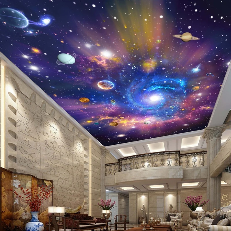 Nach 3D Foto Tapete Star Universe Galaxy Raum Abgehängte Decke Wand Malerei Wohnzimmer Schlafzimmer Tapete Wohnkultur