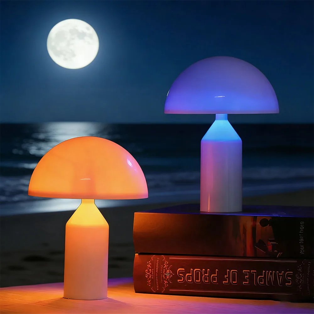Pilzförmige Berührungsgesteuerte Farbwechselnde Nachtlichtlampe für Schlafzimmer mit Ambientelicht-Dekor & Schreibtisch-Ornament Image