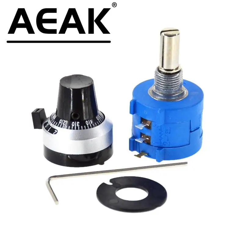 Aeak 3590s-2-103l 3590s-10k Ohm Präzisions-Multiturn-Potentiometer 10 Ring einstellbarer Widerstand dreht Zähl zifferblatt rotierend Image