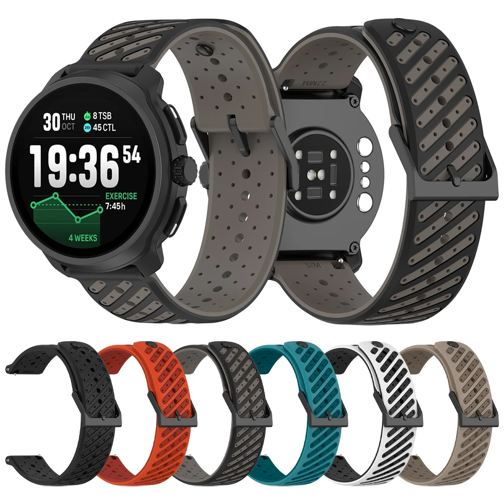Zweifarbiges Silikonarmband 22 mm für Suunto RACE 2 S/Run/Ocean/Vertical Ersatzband für Suunto 5 9 Peak Pro Armband Image