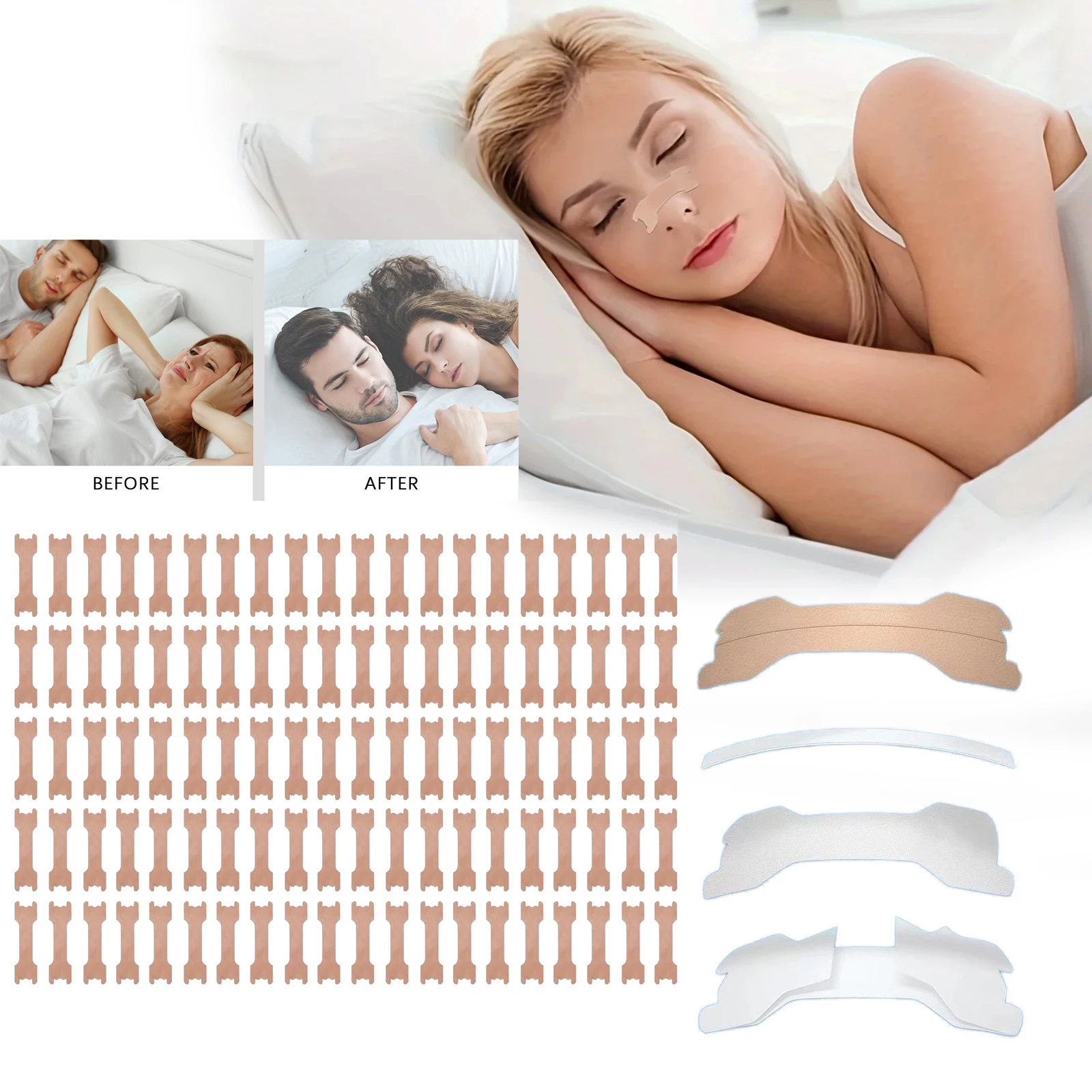 Anti-Schnarch-Streifen & Nasenstreifen für Leichteres Atmen, Schnarchstopp-Nasenpflaster, Guter Schlaf-Patch, Schlafhilfe-Gerät, Gesundheitsprodukt C Image