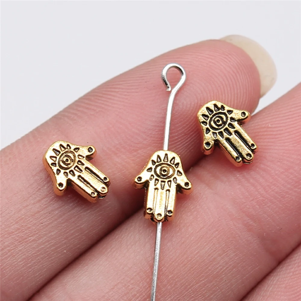 WYSIWYG 20 Stück 9x7mm Antik Silber Farbe Antik Gold Farbe Hand Kleines Loch Perlen für Schmuckherstellung DIY Schmuckzubehör