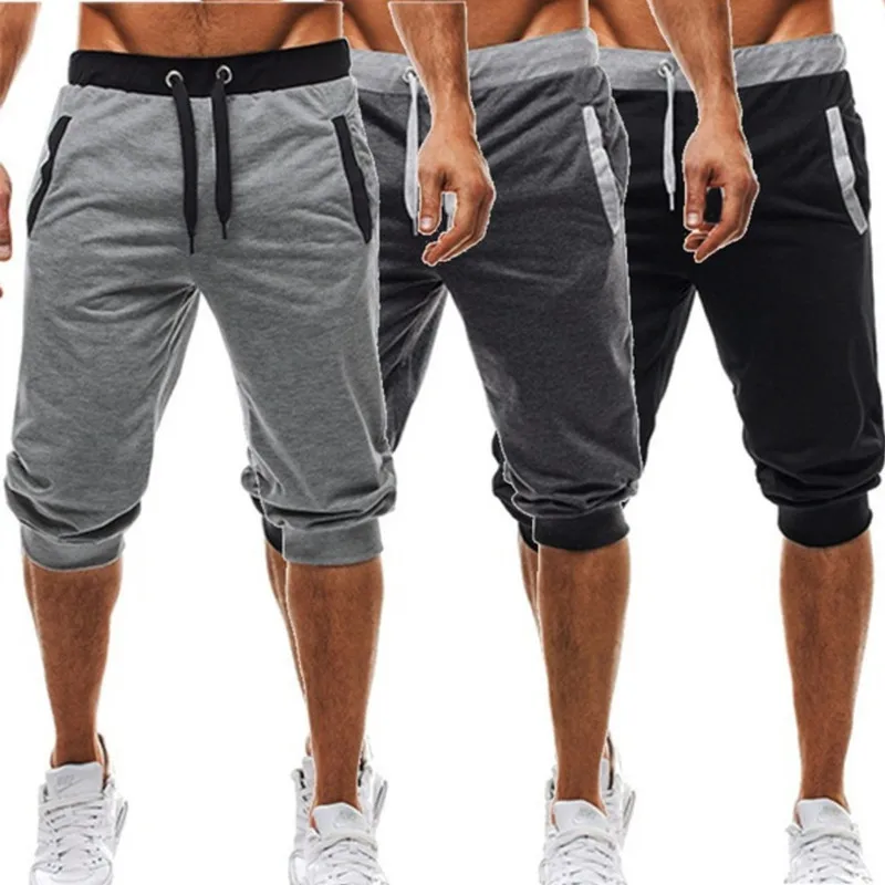2025 Mode Neue Herren Freizeit-Sporthose Homme Kordelzug Laufshorts Elastische Fitnesshose 7/8-Hose M-4XL Herren Image
